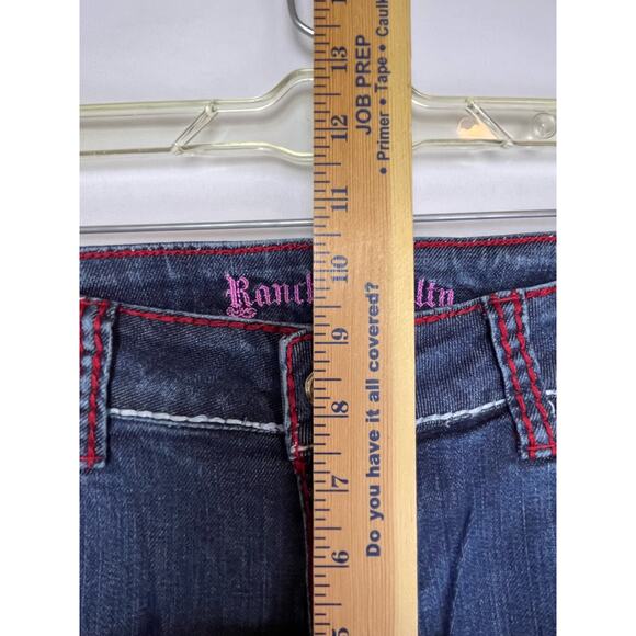 Ranch Royalty Women's 13 Blue Embroidered Rhinestone Embellished Denim Jeans - Picture 7 of 12